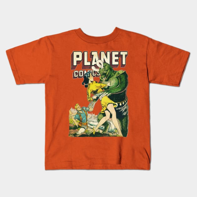 Planet Comics - Comic Book Cover Kids T-Shirt by The Blue Box